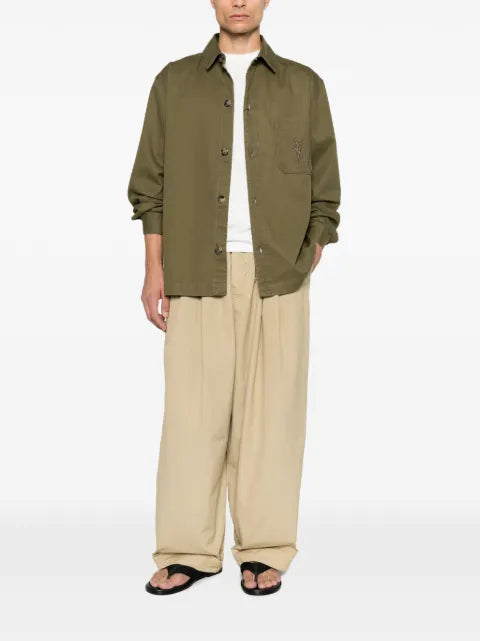 Saint Laurent Cassandre overshirt in cotton linen gabardine
