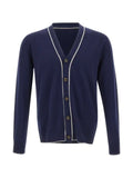 Eleventy piping-detail wool cardigan