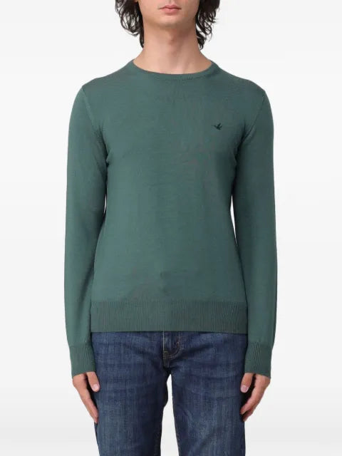 BROOKSFIELD logo-embroidered wool sweater