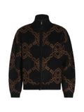 Daily Paper Black Shield monogram-pattern zip-up sweater