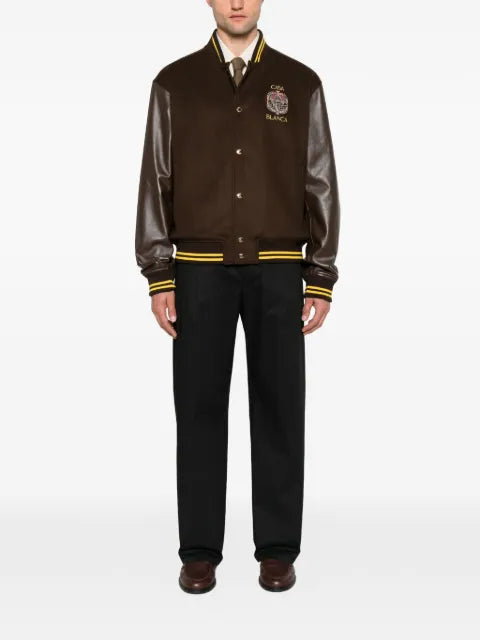 Casablanca logo-embroidered panelled jacket