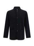Lardini ribbed-knit stand-collar jacket