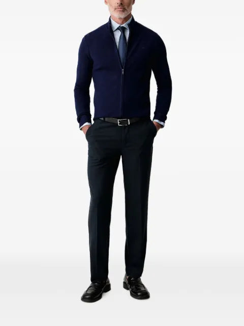Trussardi zip-up textured-knit cardigan