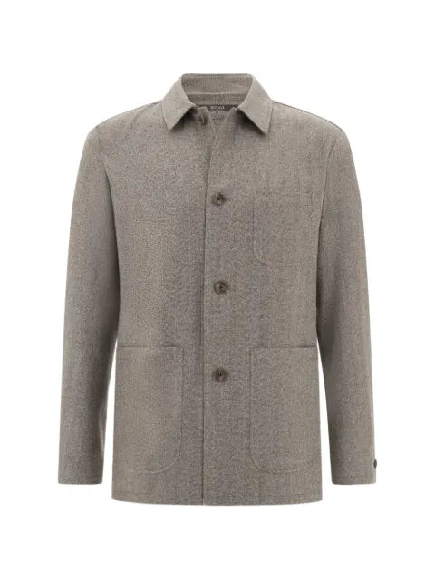 Boggi Milano shacket herringbone wool