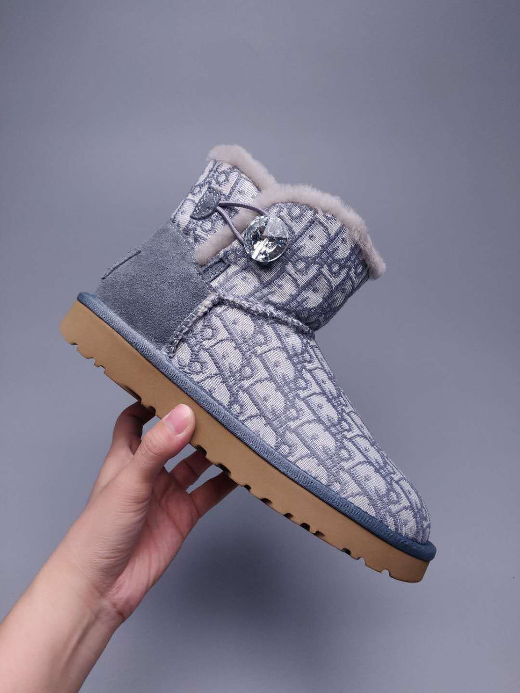 Dior-Inspired Textured Snow Boot — Grey | New Arrival | In Stock