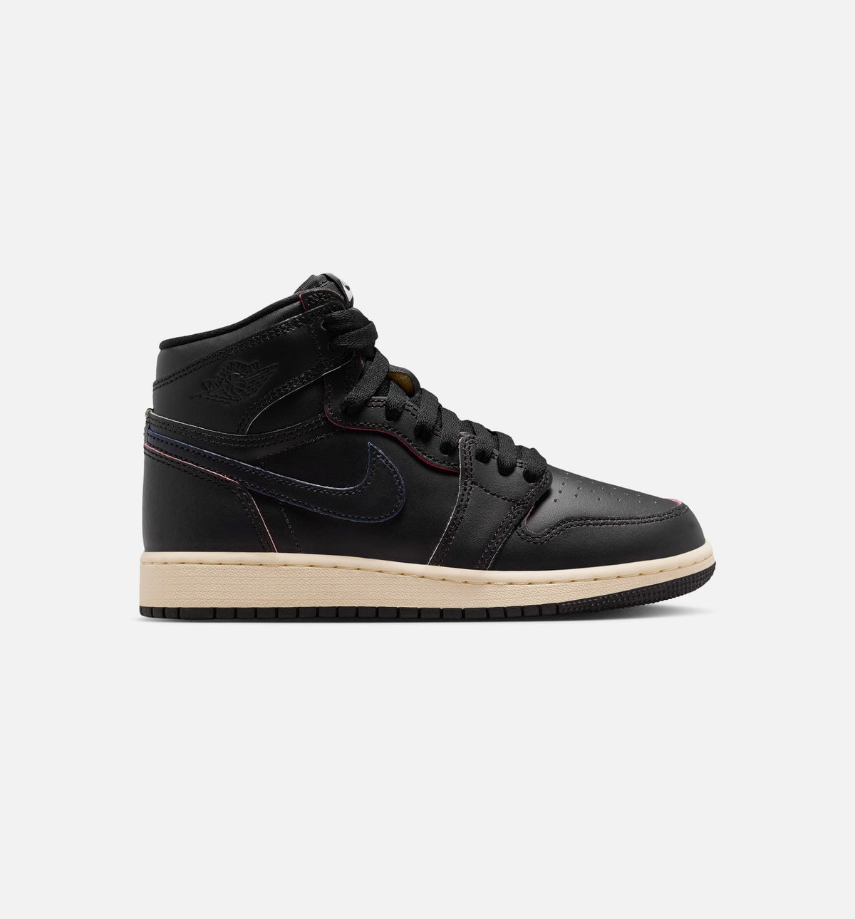 Air Jordan 1 Retro High OG Grade School Sneakers – Black and Muslin