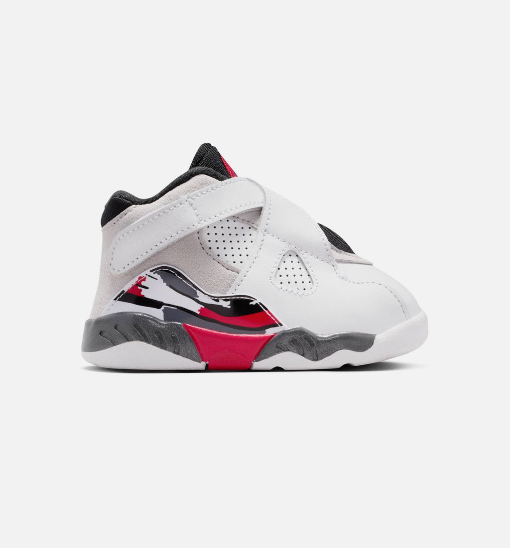 Air Jordan 8 Retro White and True Red Infant & Toddler Sneakers