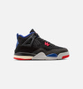 Air Jordan 4 Retro Rare Air Preschool Lifestyle Shoe – Black / Fire Red / Deep Royal Blue