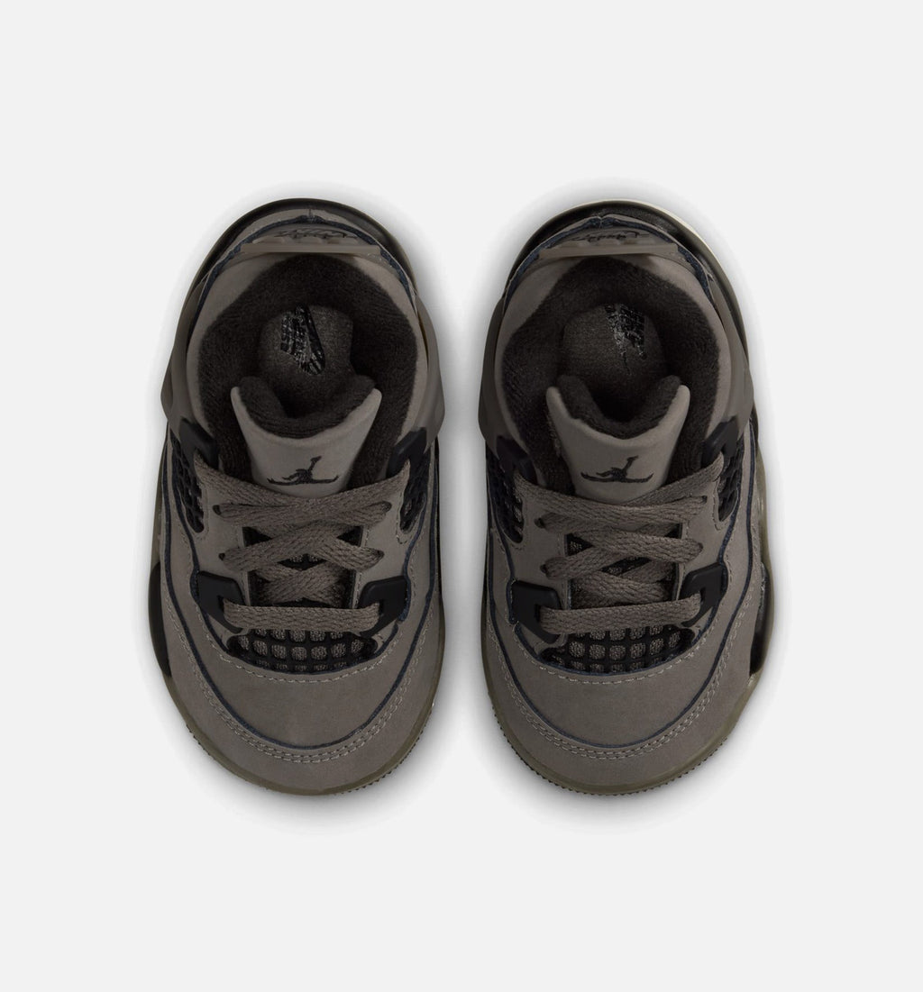 Air Jordan 4 Retro Cave Stone and Black Infant & Toddler Sneakers