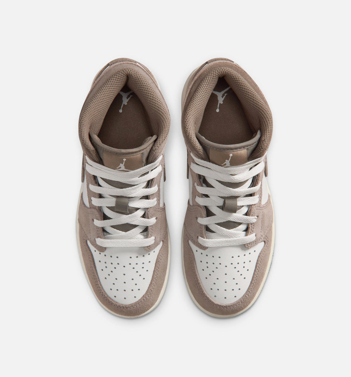 Air Jordan 1 Mid Grade School Sneakers – Enigma Stone / Olive Grey / Summit White