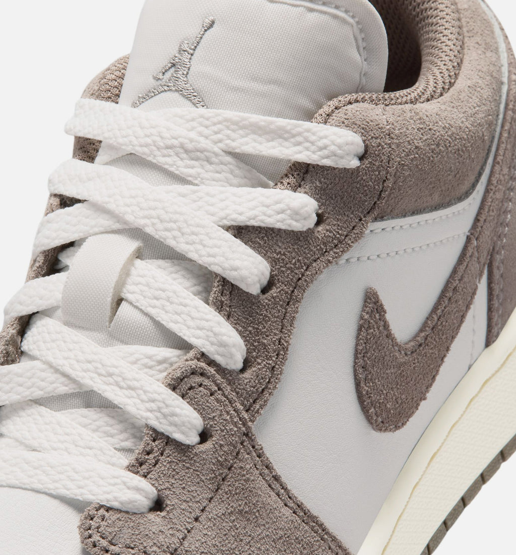 Air Jordan 1 Low Grade School Sneakers - Olive Grey / Enigma Stone / Summit White