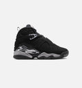 Air Jordan 8 Retro Chrome Black and Light Graphite Grade School Sneakers