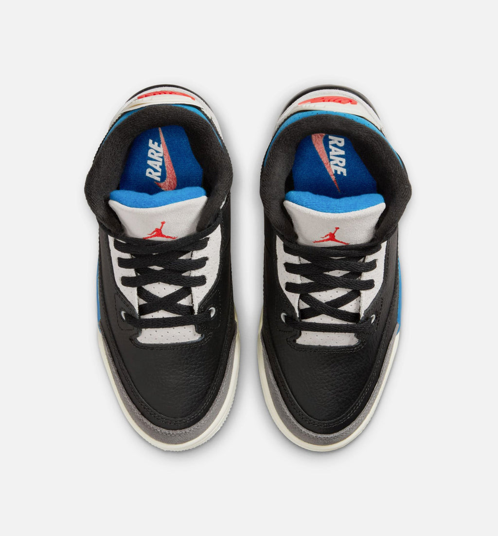 Air Jordan 3 Retro Preschool Lifestyle Shoe - Black/Chile Red/Neutral Grey
