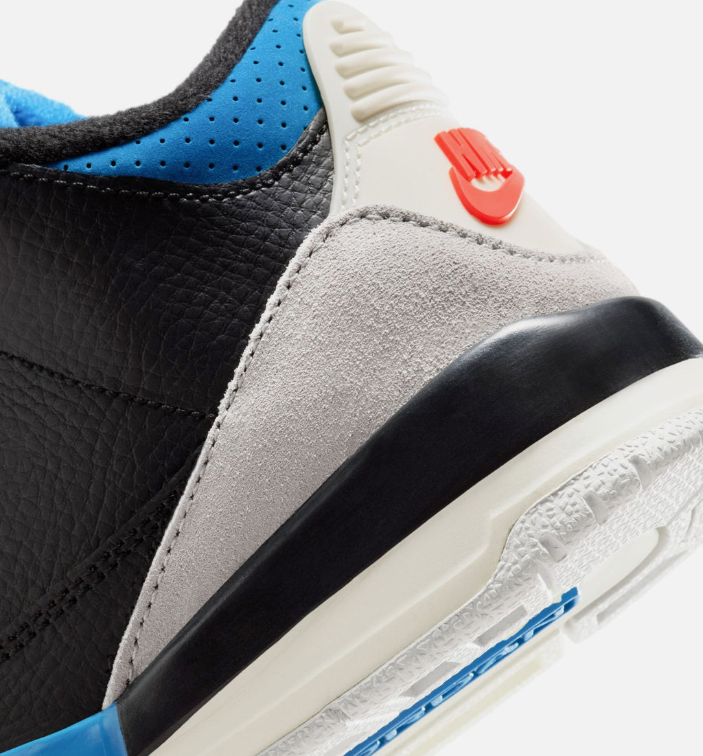 Air Jordan 3 Retro Preschool Lifestyle Shoe - Black/Chile Red/Neutral Grey