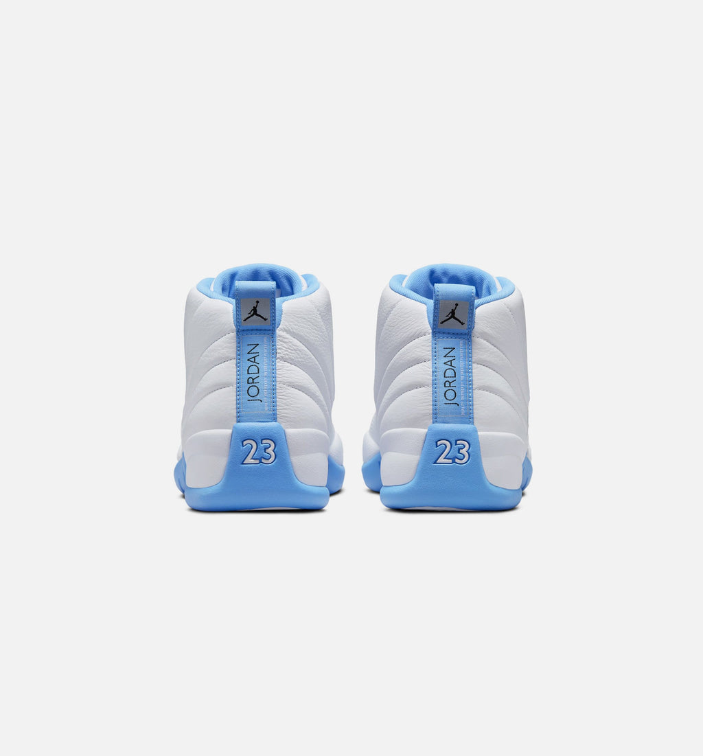 Air Jordan 12 Retro White and University Blue Men's Sneakers