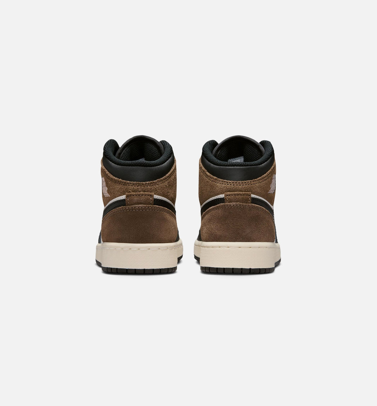 Air Jordan 1 Mid Grade School Sneakers – Black / Phantom / Palomino / University Red
