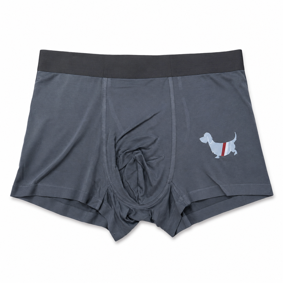 Thom Browne Style Men's Cotton Boxer Briefs with Signature Four-Bar Detail