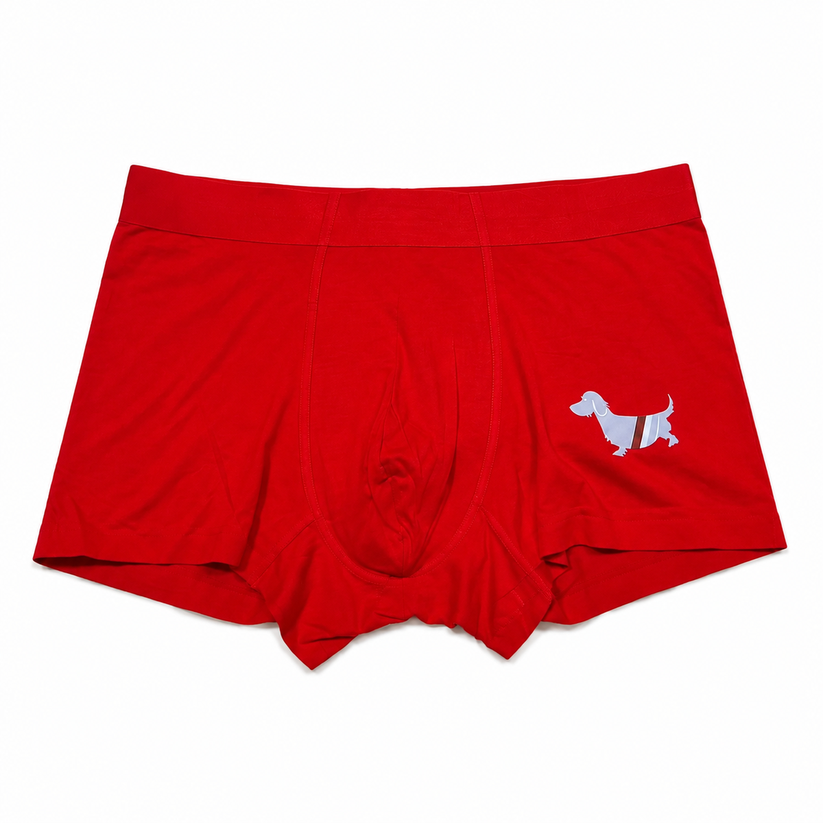 Thom Browne Style Men's Cotton Boxer Briefs with Signature Four-Bar Detail