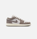 Air Jordan 1 Low Grade School Sneakers - Olive Grey / Enigma Stone / Summit White