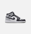 Air Jordan 1 Mid Grade School Sneakers – White / Light Smoke Grey / Black