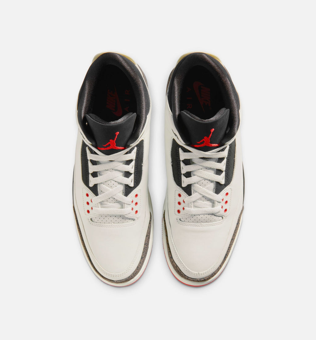 Air Jordan 3 Retro Sail and University Red Men's Sneakers