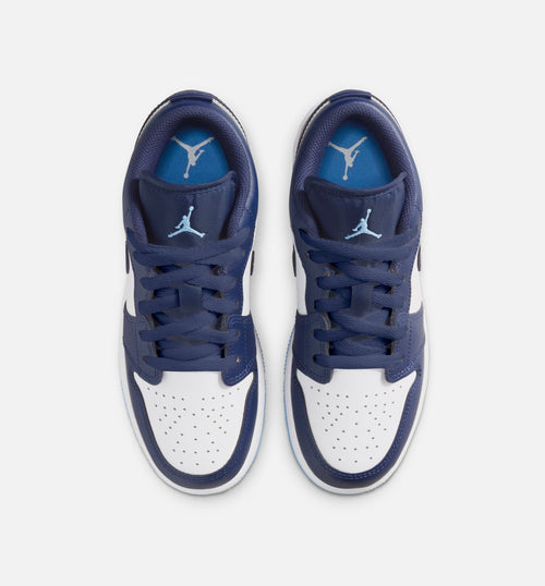 Air Jordan 1 Low Grade School Sneakers - Midnight Navy / University Blue