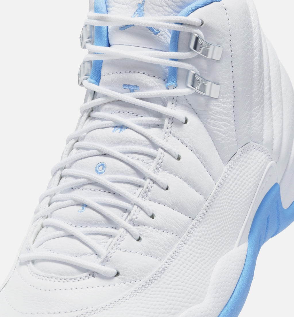 Air Jordan 12 Retro White and University Blue Men's Sneakers