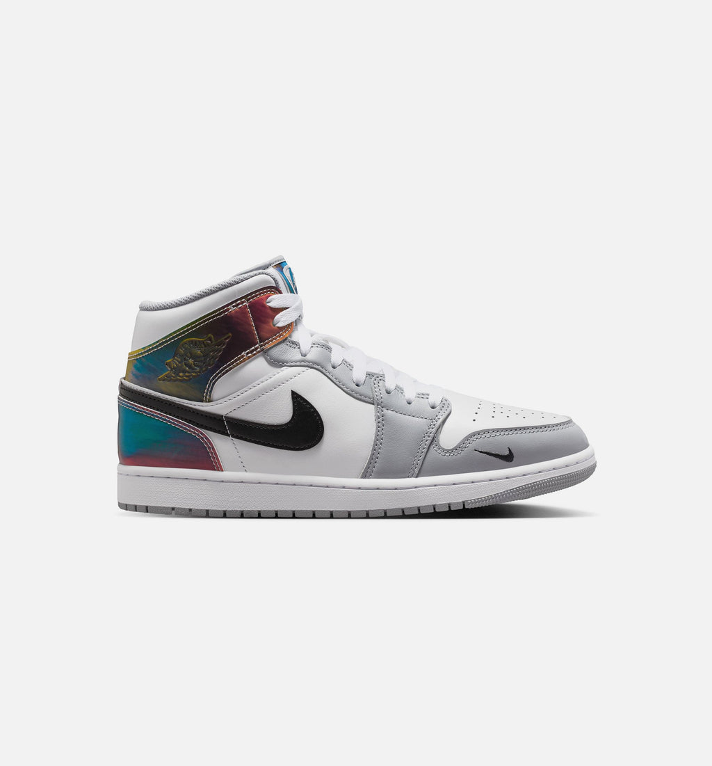 Air Jordan 1 Mid SE Men's Sneakers – Black / White / Wolf Grey