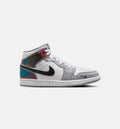 Air Jordan 1 Mid SE Men's Sneakers – Black / White / Wolf Grey