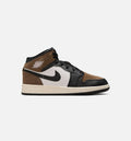 Air Jordan 1 Mid Grade School Sneakers – Black / Phantom / Palomino / University Red