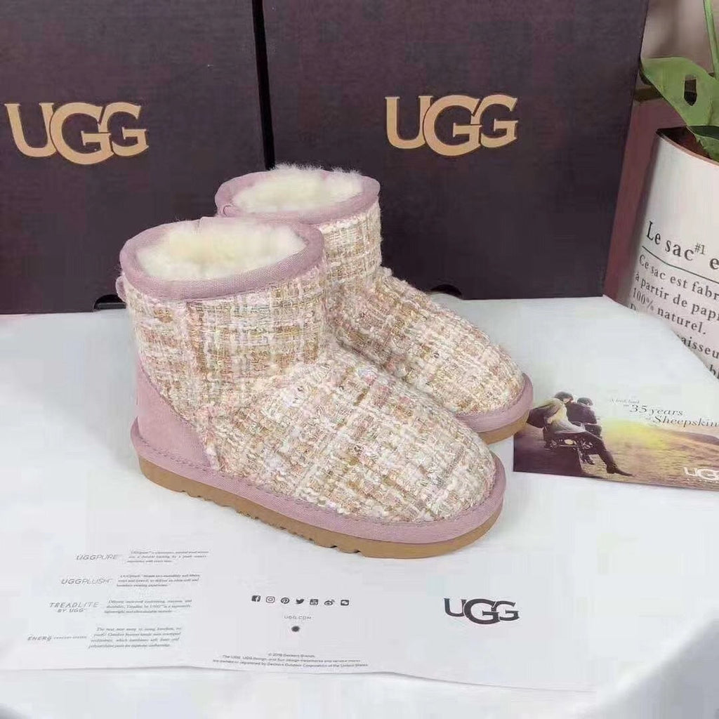 Kids Chanel-Style Snow Boots — Chic Pink | New Arrival | In Stock