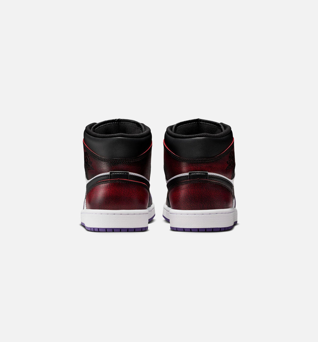 Air Jordan 1 Mid SE Men's Sneakers – True Red / White / Court Purple / Black