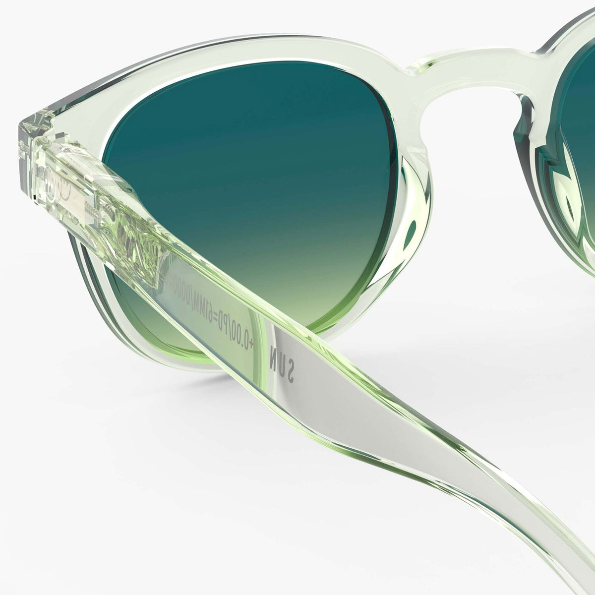 Izipizi Sun Glasses #C: Green Fields Green Shading Lenses