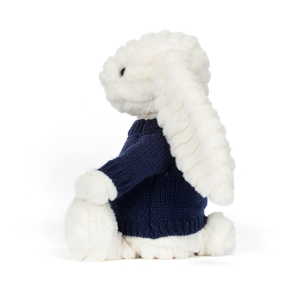 Bashful Luxe Bunny Nimbus with Personalized Navy Jumper
