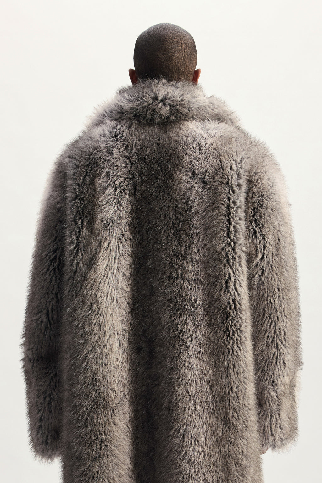 Faux Fur Shawl Collar Coat