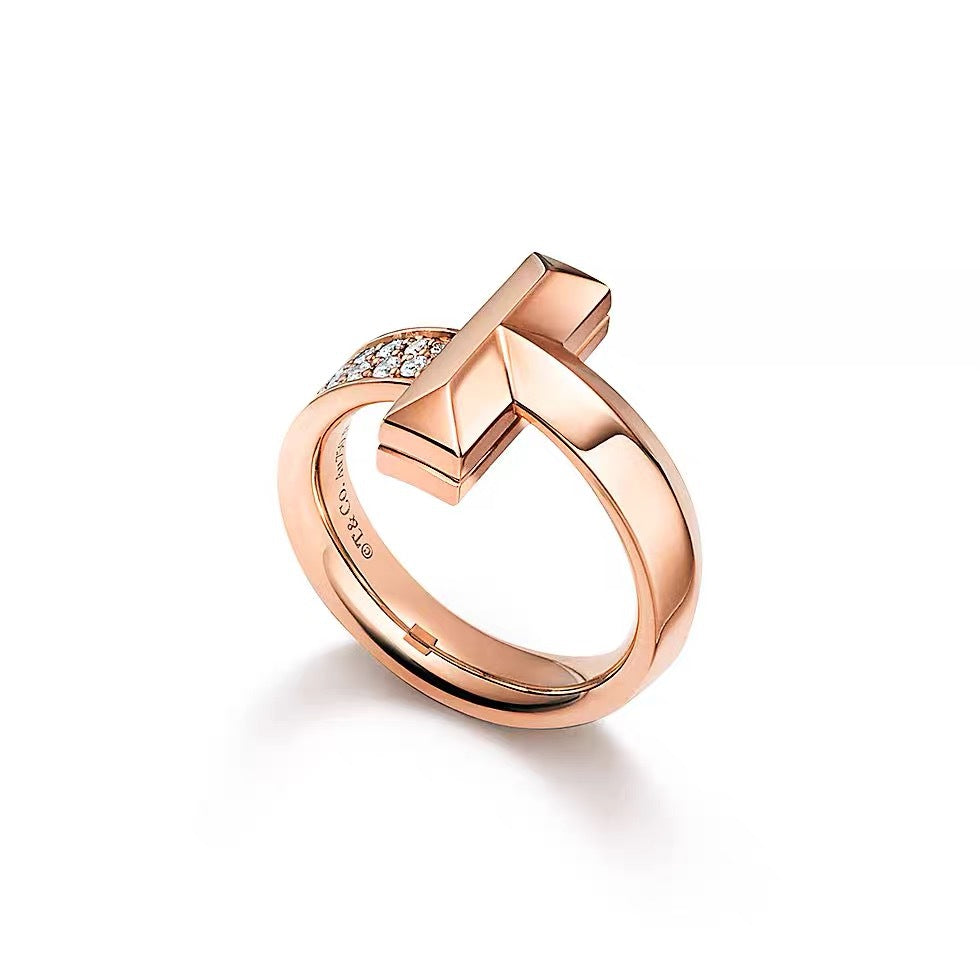 Tiffany Style Knot Cubic Zirconia 18K Gold-Plated Ring