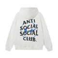 Anti Social Social Club Blue Bolt Circle Logo White Hoodie
