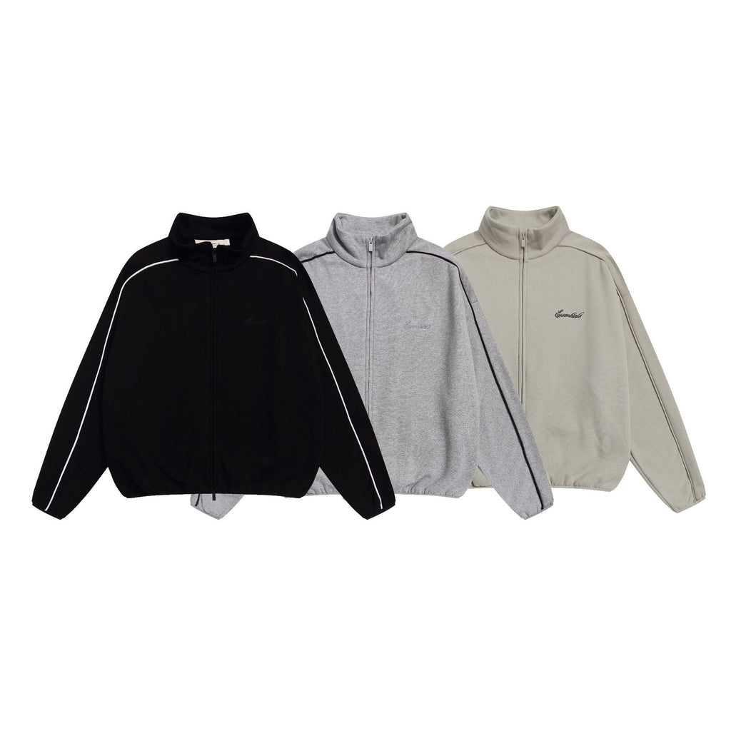 Fear of God Striped Letter Embroidered Fleece Zip-Up Jacket Unisex