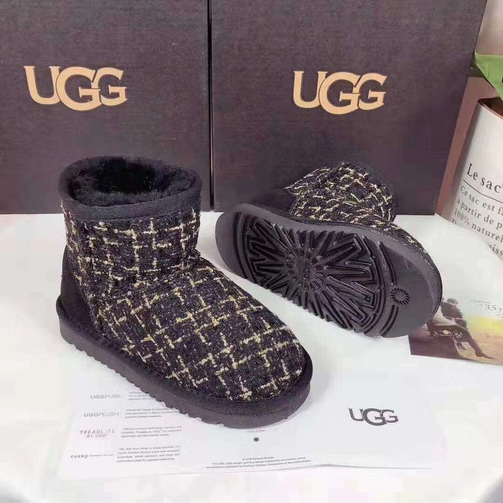 Kids Chanel-Style Snow Boots — Chic Black | New Arrival | In Stock