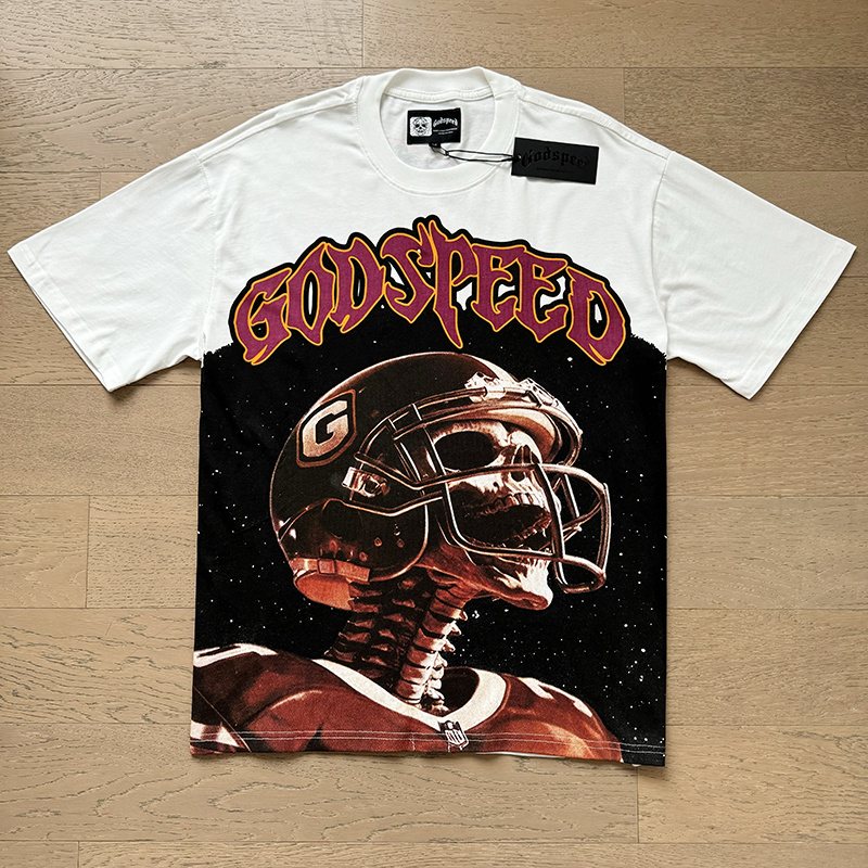 Godspeed Football Skeleton Graphic T-Shirt