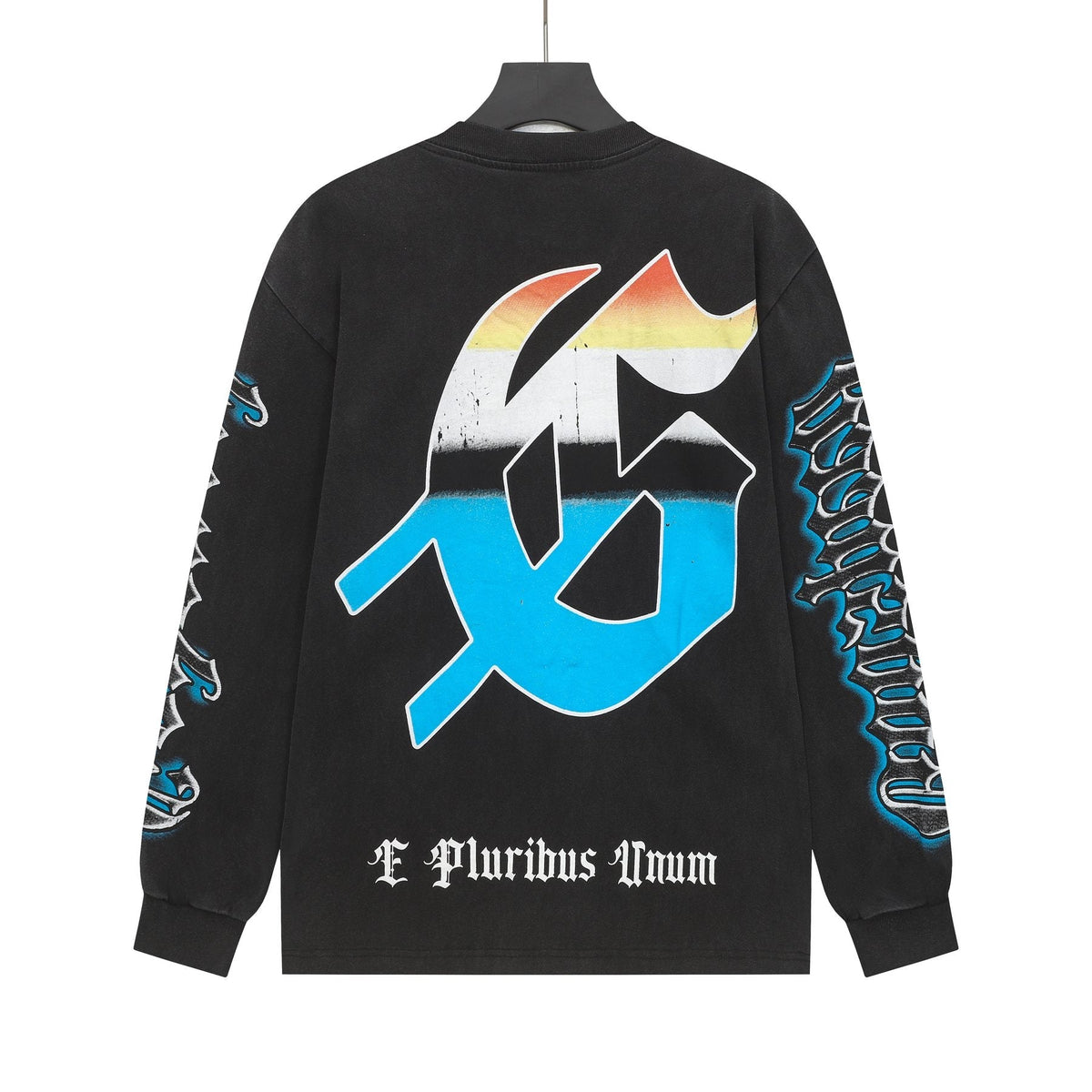 Godspeed Washed Black Graphic Long-Sleeve T-Shirt