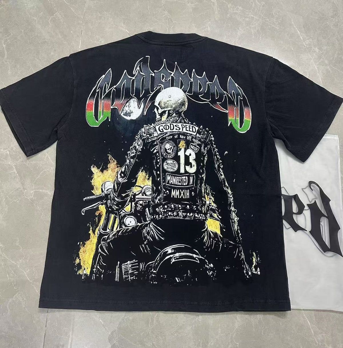 Godspeed Motorcycle Graphic Washed T-Shirt