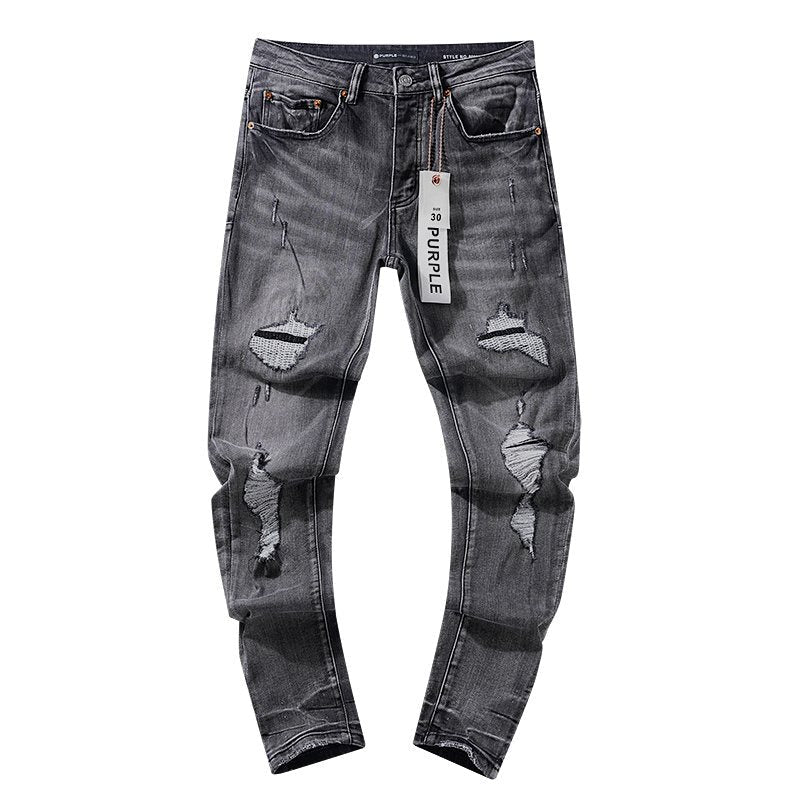 Purple Brand Gray Distressed Jeans