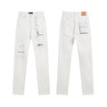 Purple Brand White Distressed Slim Jeans