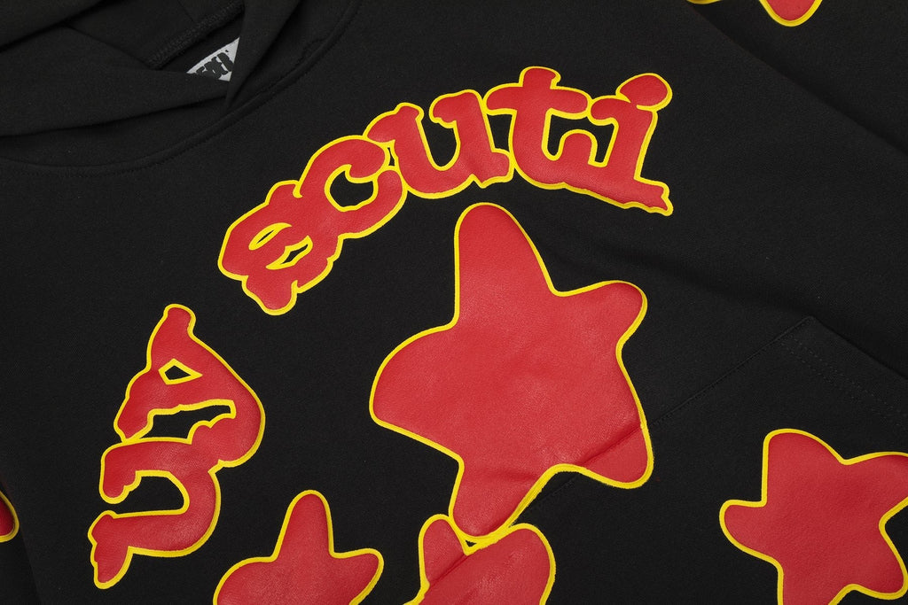 Sp5der Red & Yellow Graphic Hoodie