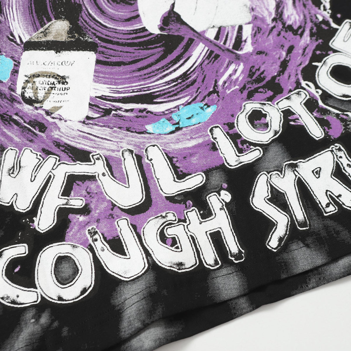 THAT'S A AWFUL LOT OF COUGH SYRUP Black Front & Back Graphic T-Shirt