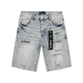 Purple Brand Light Blue Distressed Denim Shorts