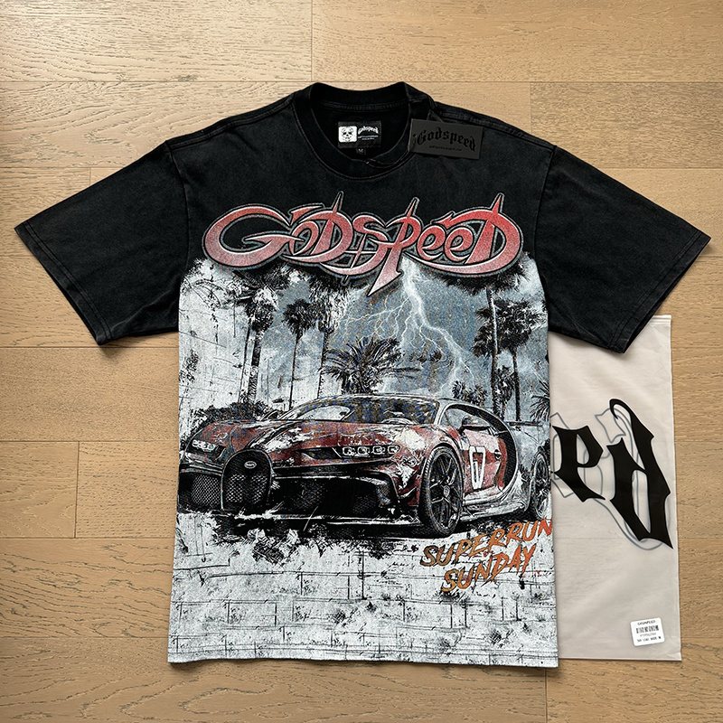Godspeed Out of Many, One Washed Black Graphic T-Shirt