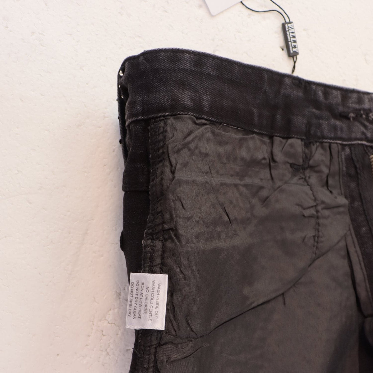 VALE Pearl-Studded Washed Denim Shorts