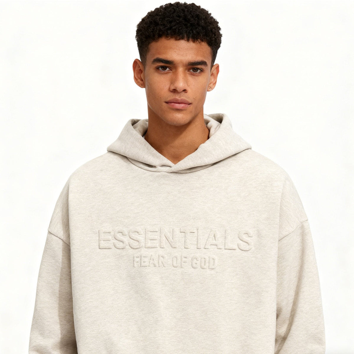 Fear of God Essentials Tonal Logo Light Grey Hoodie